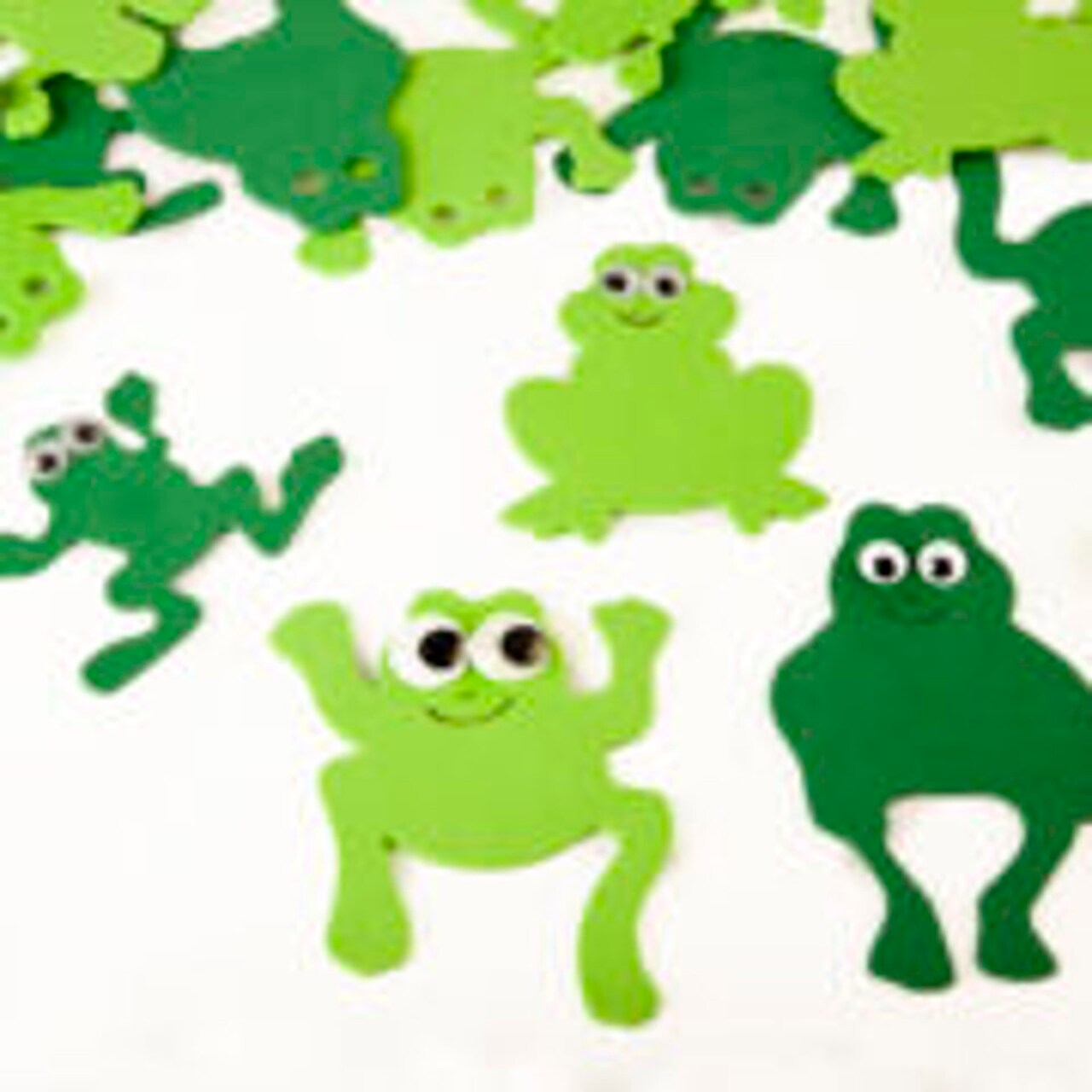 Frog Foam Shapes 40 Pack – Green Frog Craft Cutouts for Classroom, Spring, Pond Theme & Kids DIY Projects